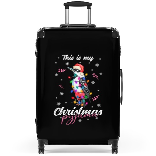 Winter Christmas Pyjama Woodpecker Suitcases