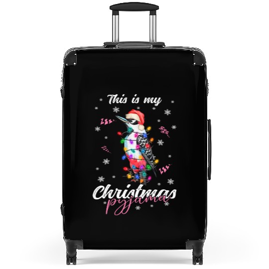 Winter Christmas Pyjama Woodpecker Suitcases