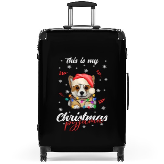 Winter Christmas Pyjama Corgi Suitcases