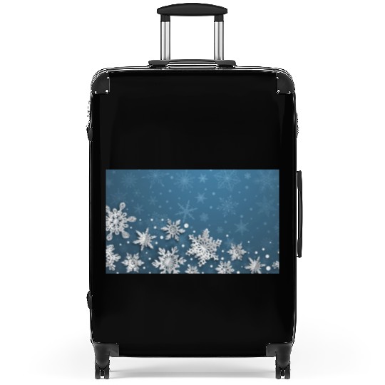 Modern Blue Snowflakes Pattern Suitcases