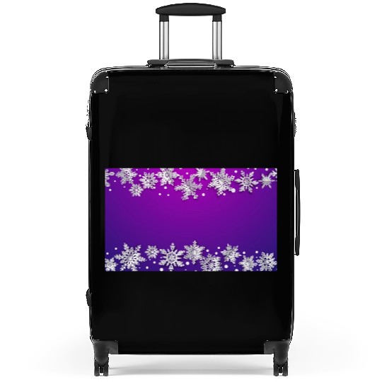 Elegant Winter Snowflakes Purple Suitcases