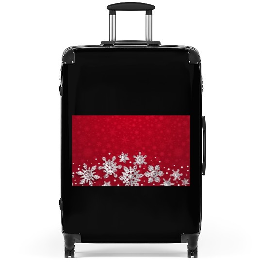 Red Snowflakes Pattern Suitcases