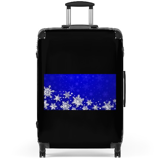 Modern Blue Snowflakes Pattern Suitcases