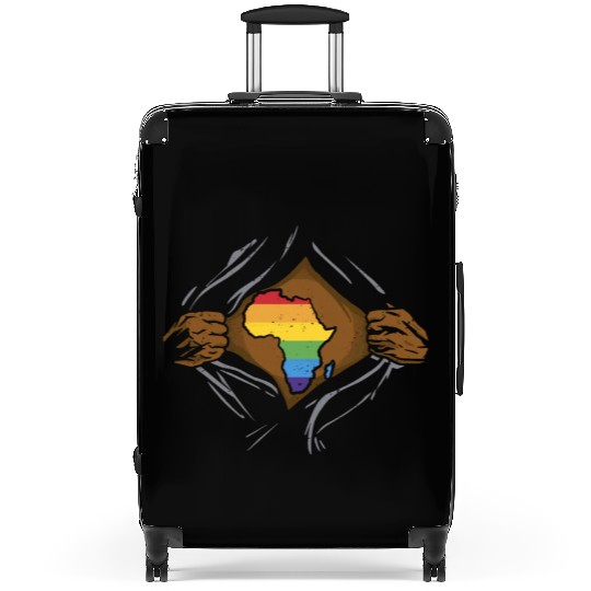 Juneteenth LGBT Pride Flag Rainbow Black Melanin Suitcases