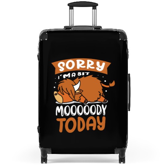 Sorry I'm A Bit Moody Today Highland Cow Suitcases