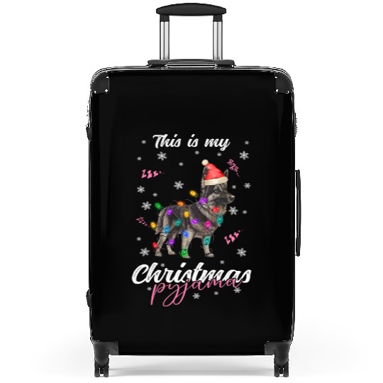 Winter Christmas Pyjama German Shepherd Dog Suitcases