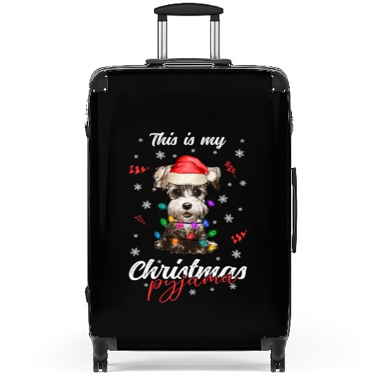 Winter Christmas Pyjama Miniature Schnauzer Suitcases