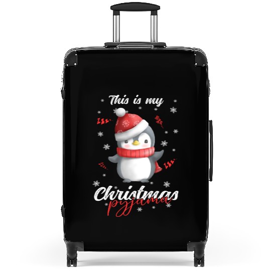 Winter Christmas Pyjama Penguin Suitcases