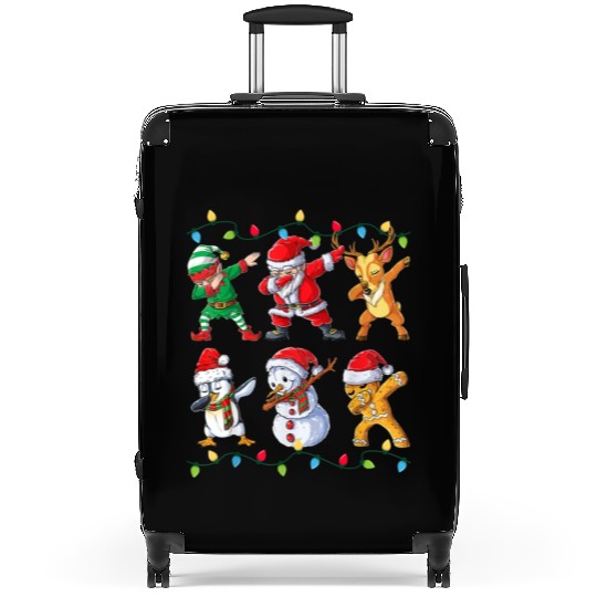 Dabbing Santa Elf Friends Christmas Suitcases
