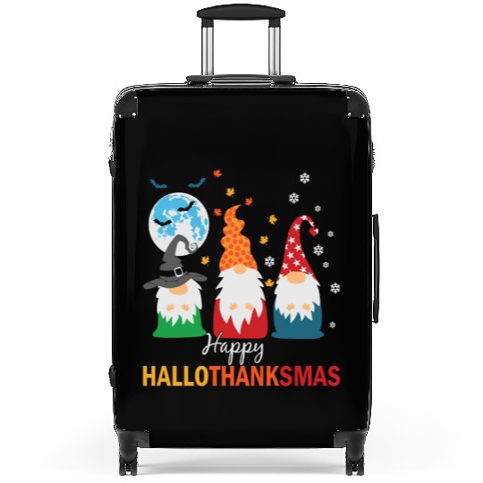 Happy Hallothanksmas Gnomes Lover Halloween Suitcases