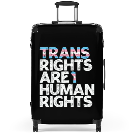 LBGT Flag Gay Pride Trans rights are human rights Suitcases
