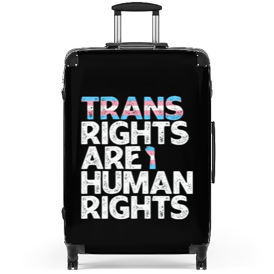 LBGT Flag Gay Pride Trans rights are human rights Suitcases