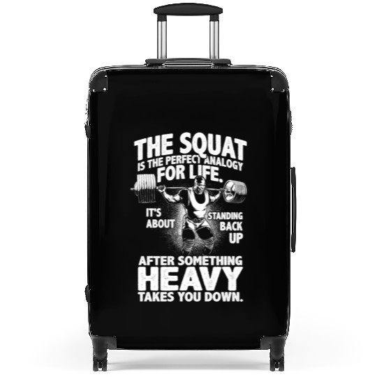 squat is perfect analogy for life RONNIE white Suitcases