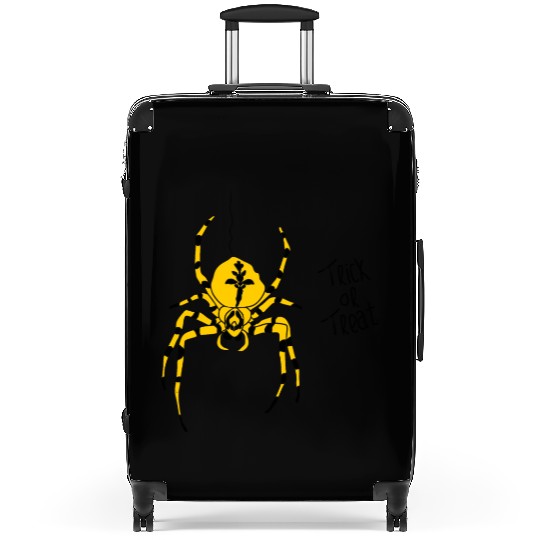 yellow black stripes spider trick or treat Suitcases