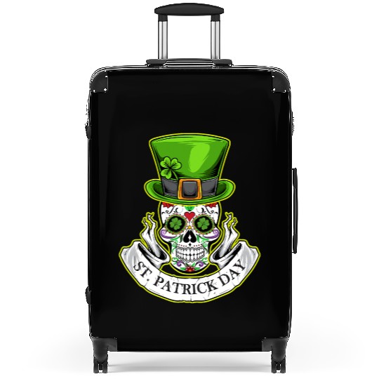 Sugar Skull | St Patrick Day | Lucky Charm Irish Suitcases