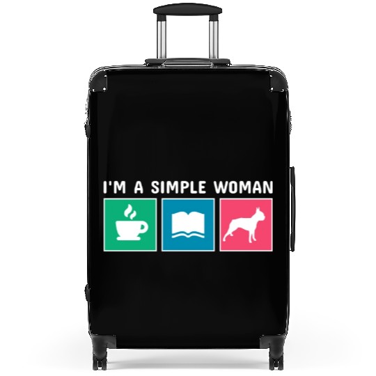 Coffee Books Boston Terrier I'm A Simple Woman Suitcases