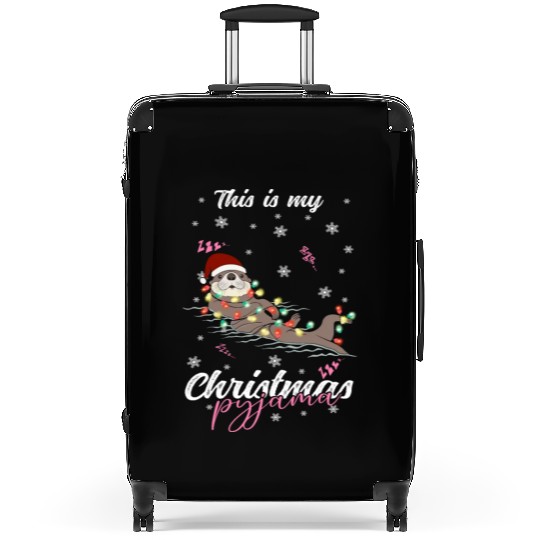 Winter Christmas Pyjama Otter Suitcases