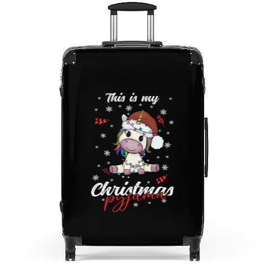 Winter Christmas Pyjama Cow Suitcases