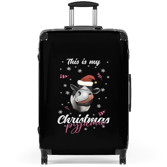 Winter Christmas Pyjama Cow Suitcases