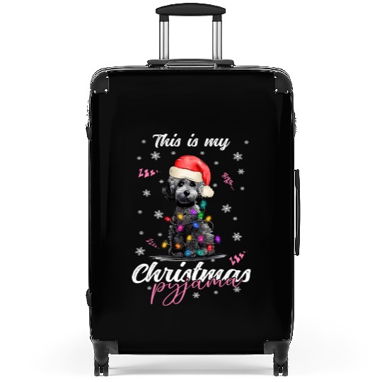 Winter Christmas Pyjama Poodle Suitcases