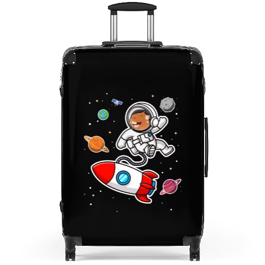 capybara astronaut in space Funny Rodent Lover Pun Suitcases