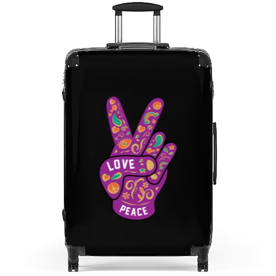 Peace love hippie Suitcases