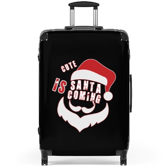 Christmas Cute Santa Is Coming Santa Candy Cane Suitcases