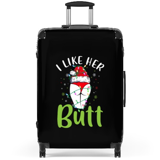I Like Her Butt Christmas Light Matching Santa Suitcases