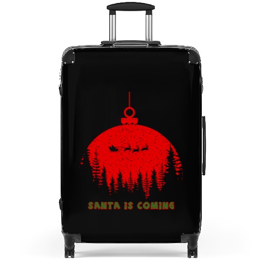 Christmas Santa Is Coming Santa Candy Cane Throne Suitcases