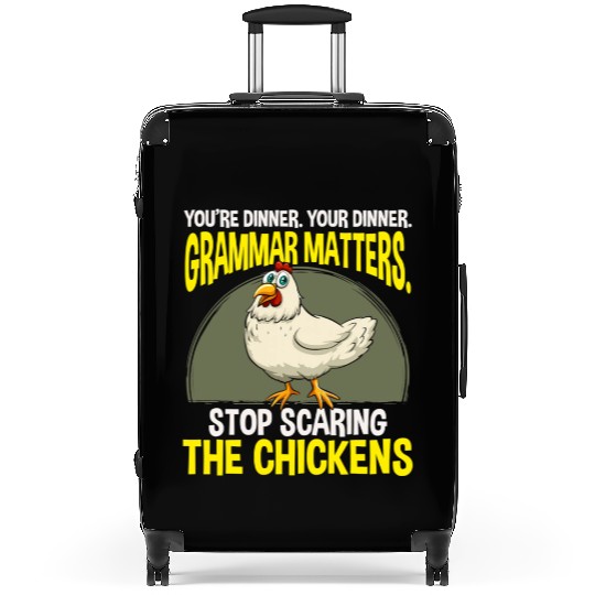 Funny Grammar Teacher Chicken Farming Suitcases