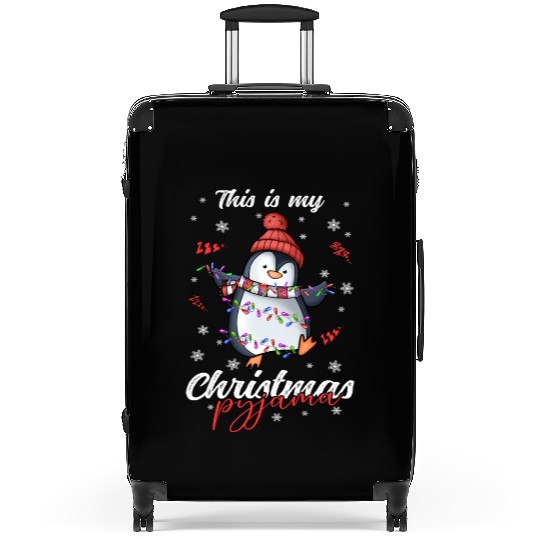 Winter Christmas Pyjama Penguin Suitcases