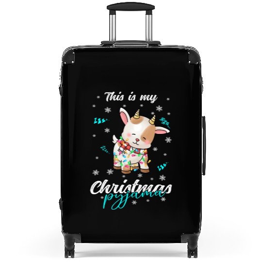 Winter Christmas Pyjama Goat Suitcases