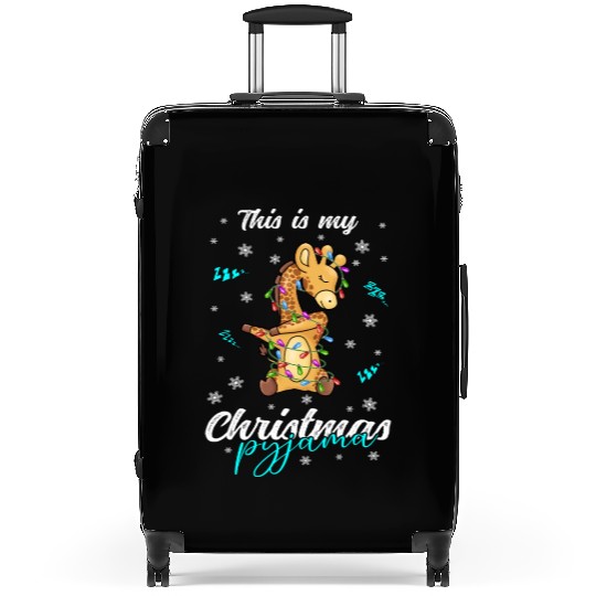 Winter Christmas Pyjama Giraffe Suitcases