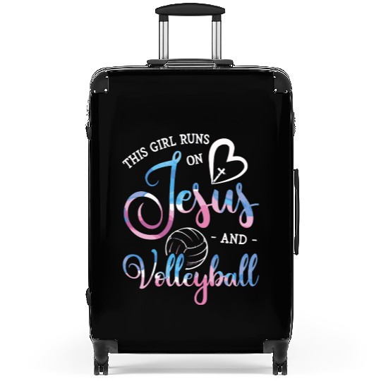 This Girl Runs On Jesus And Volleyball Player Chri Suitcases