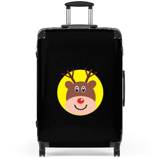 Funny Christmas Rudolph gift for Londoner Suitcases