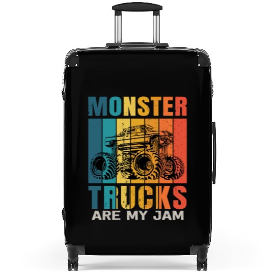 Monster Trucks Are My Jam Vintage Retro Suitcases