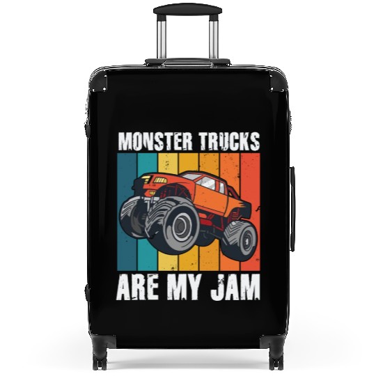 Monster Trucks Are My Jam Vintage Retro Suitcases