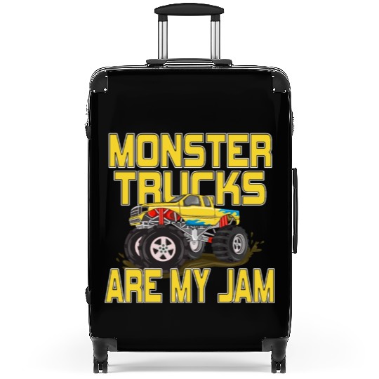 Monster Trucks Are My Jam Vintage Retro Suitcases