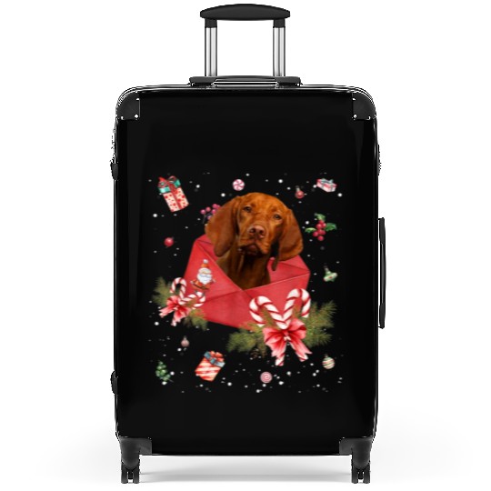 Vizsla Dog In Christmas Card Ornament Pajama Xmas Suitcases