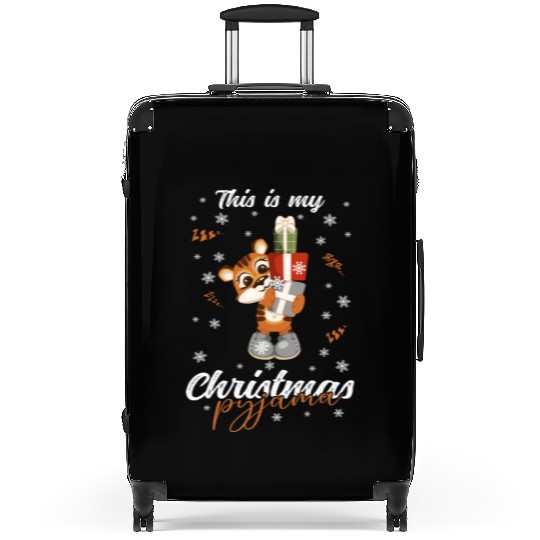 Winter Christmas Pyjama Tiger Suitcases