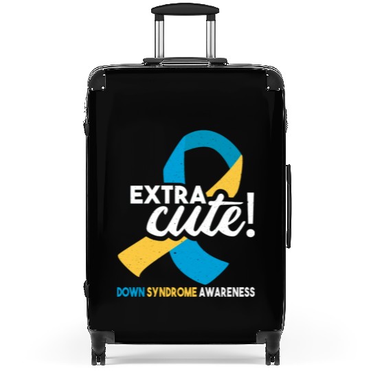 October Wear Blue Yellow Down Syndrome Awareness Suitcases