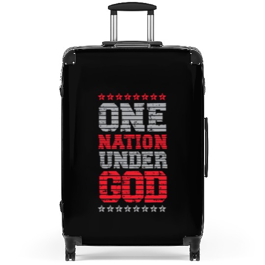 One Nation Under God USA American US America Suitcases