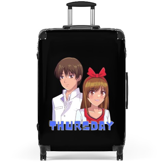 Anime Boy and Girl Day of The Week Thursday Suitcases