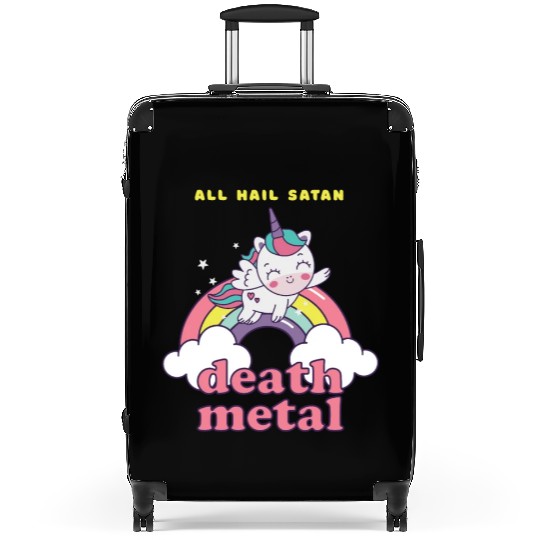 Unicorn On Cloud Death Metal Suitcases