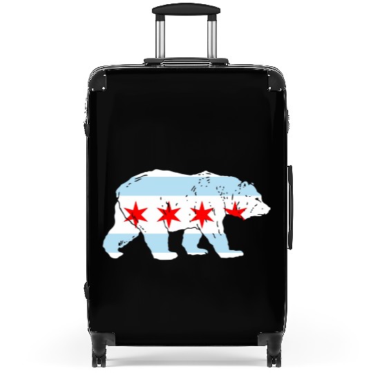 City Of Chicago Flag Bear Lover Classic Suitcases