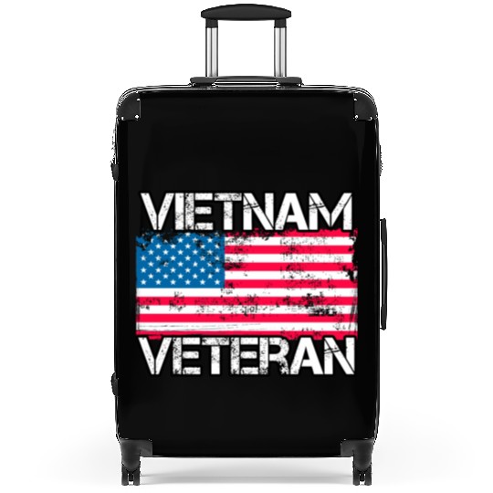 Vietnam Veteran Vintage Us Flag Military Vet Suitcases
