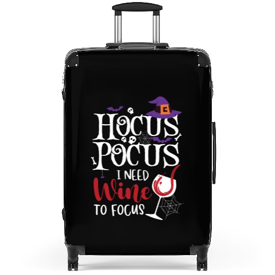 Hocus Pocus I Need Wine To Focus Suitcases