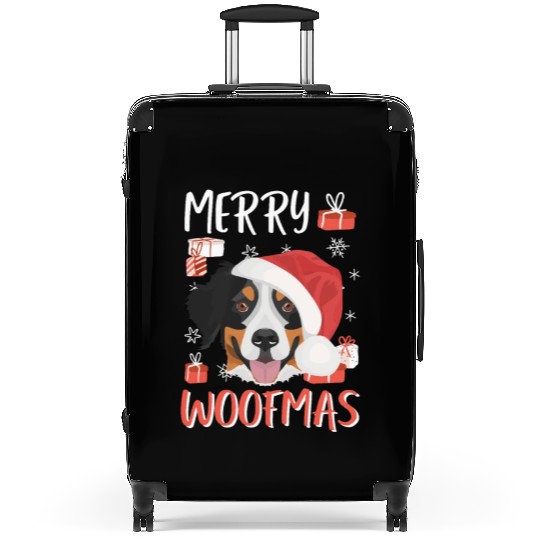 Bernese Mountain Dog Merry Christmas Suitcases