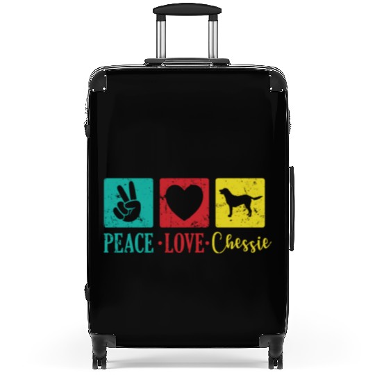 Peace Love Chessie Dog Chesapeake Breed Suitcases
