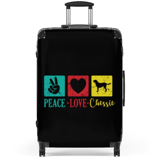 Peace Love Chessie Dog Chesapeake Breed Suitcases